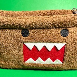 Domo Branded Fuzzy Double Zipper Pouch